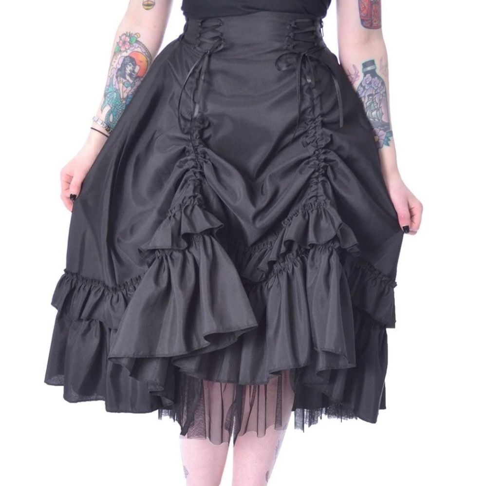 Vampire Freaks Black Ruffled Cassandra Skirt - Picture 13 of 15